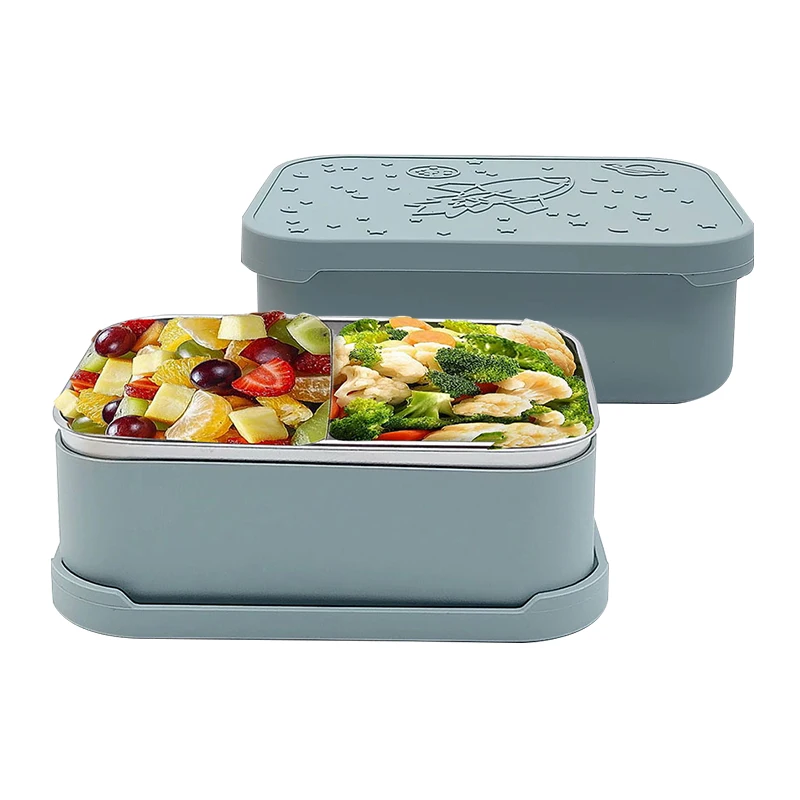 2023 New 2 Compartments Cute Food Containers Stainless Steel Bento Lunch Box