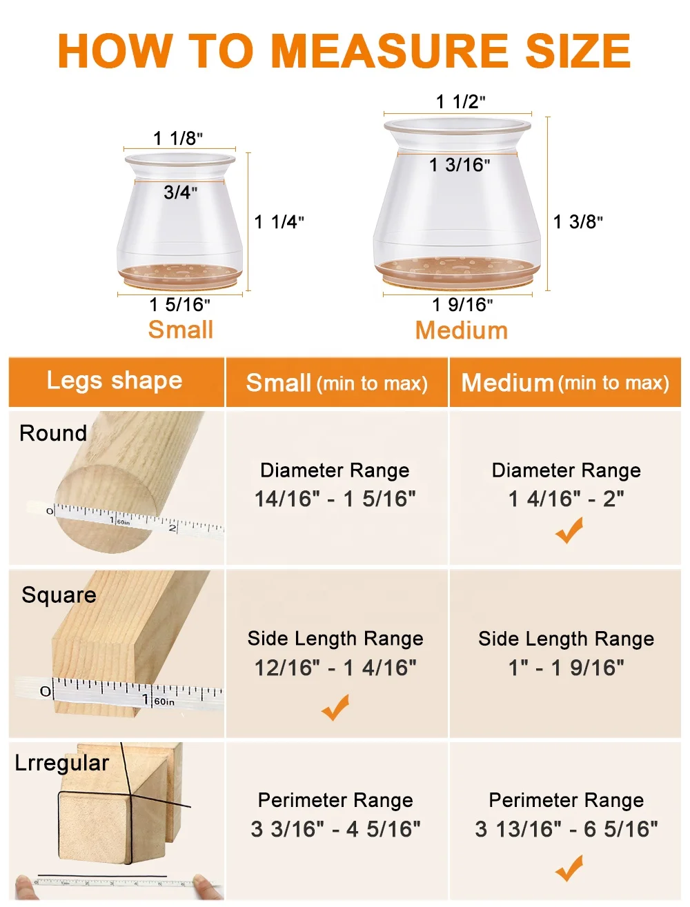 High Quality 20 Pcs Floors Silicone Felt Bottom Chair Leg Floor Protectors for Hardwood Tile No Slip Reduce Noise