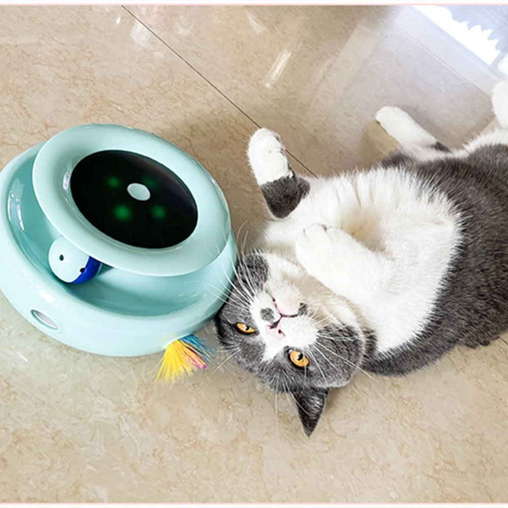 
Doughnut motion electric cat toys with Feather 