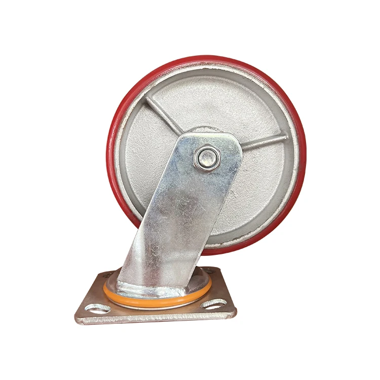 PVC Heavy Duty Rubber Castor Industrial Swivel Trolley 4 5 6 8 Inch Polyurethane Caster Wheel With Brake