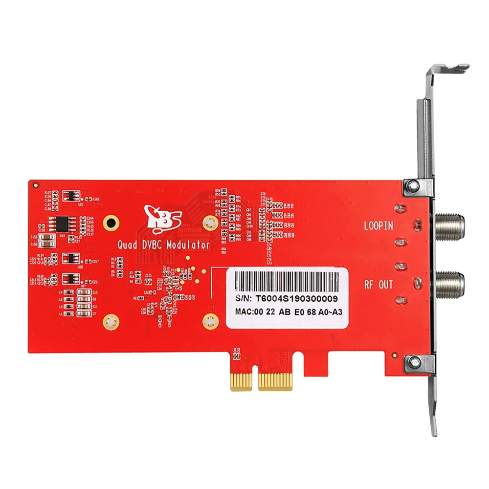 
TBS6004 DVB-S/T, ISDB, IP to 4 QAM DVB-C modulator PCIe card with free generating software (ETSI EN 300 429/ITU-T J.83A/C) 
