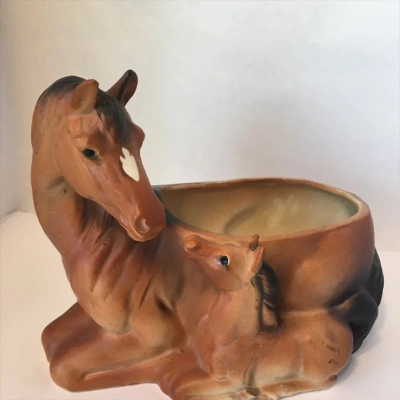 OEM hot selling Custom wholesale vintage small animal planter ceramic horse flower pot