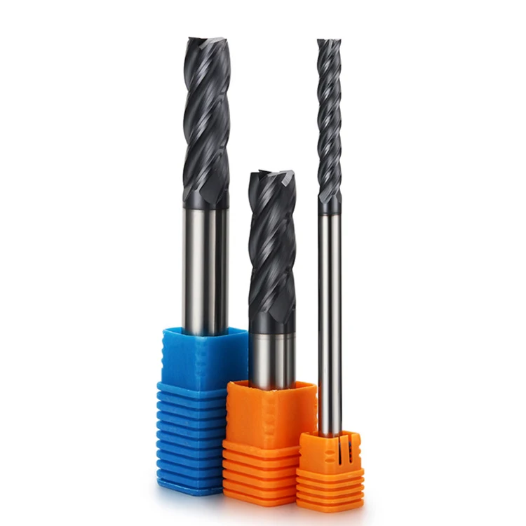 4 Flute HRC50 High Quality Solid Carbide Customized Tool Face Milling Cutter Square Endmill CNC Machine Tools Extended Handle