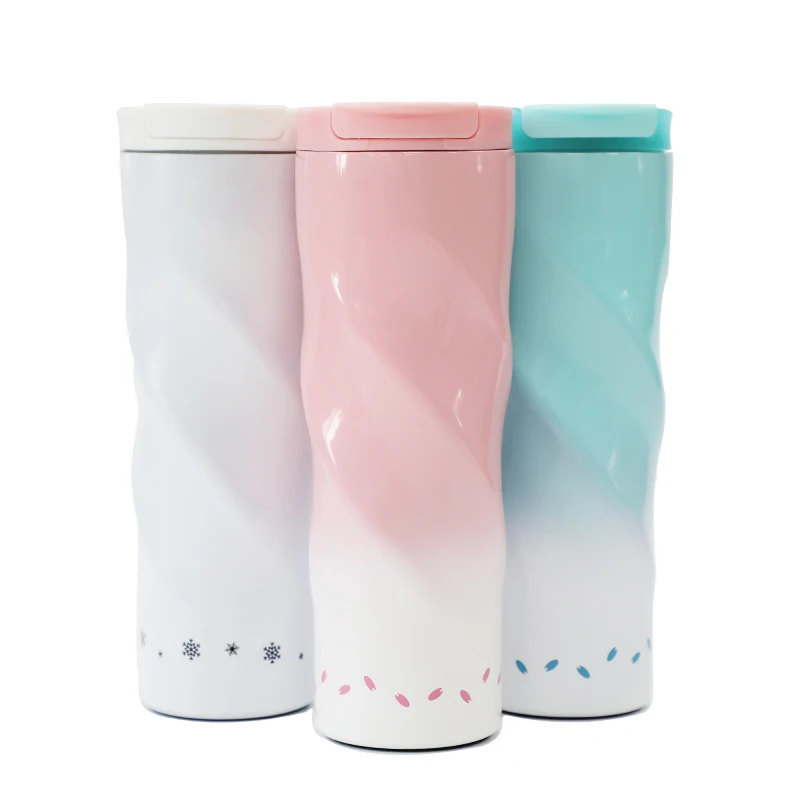 Supply Factory Price Customized Twist Vacuum Sport Water Bottle 500ml Personalized Travel Flask With Color Logo Lid