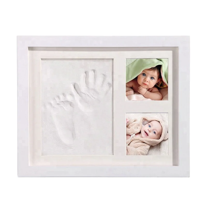 Frames Footpicture Framerame Wood Custoglass Mirrorhite Aibwoodshionable Baby Customized Logo White AIBO Fashionable Photo Frame