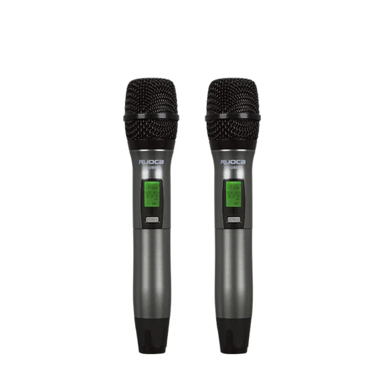 New Design Dual Channel Uhf Wireless Mic Karaoke Handheld Wireless Microphone For Singing
