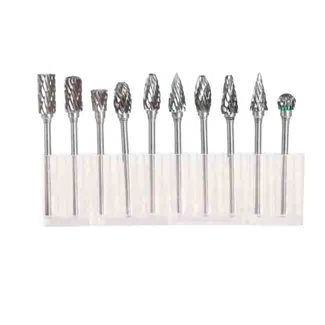 Hot Sale cost-effective High Quality 10pcs Rotary carbide burr Tungsten Set 1.6-6mm Head 2.35mm 3/32 In