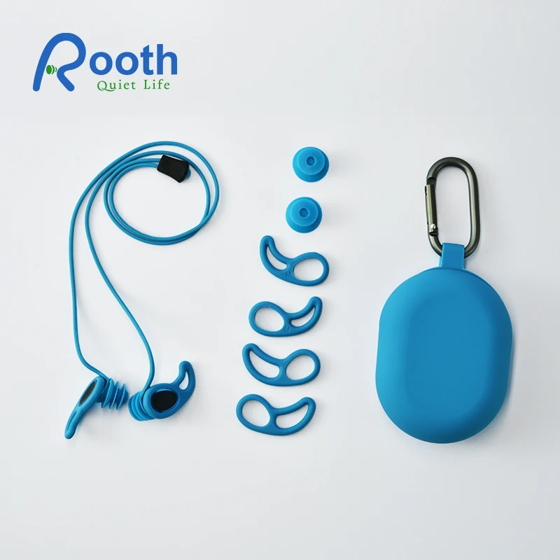 Medical-grade silicone earplugs swimming surf earplugs for waterproof Swim ear plug with cord earplugs for Water Sport