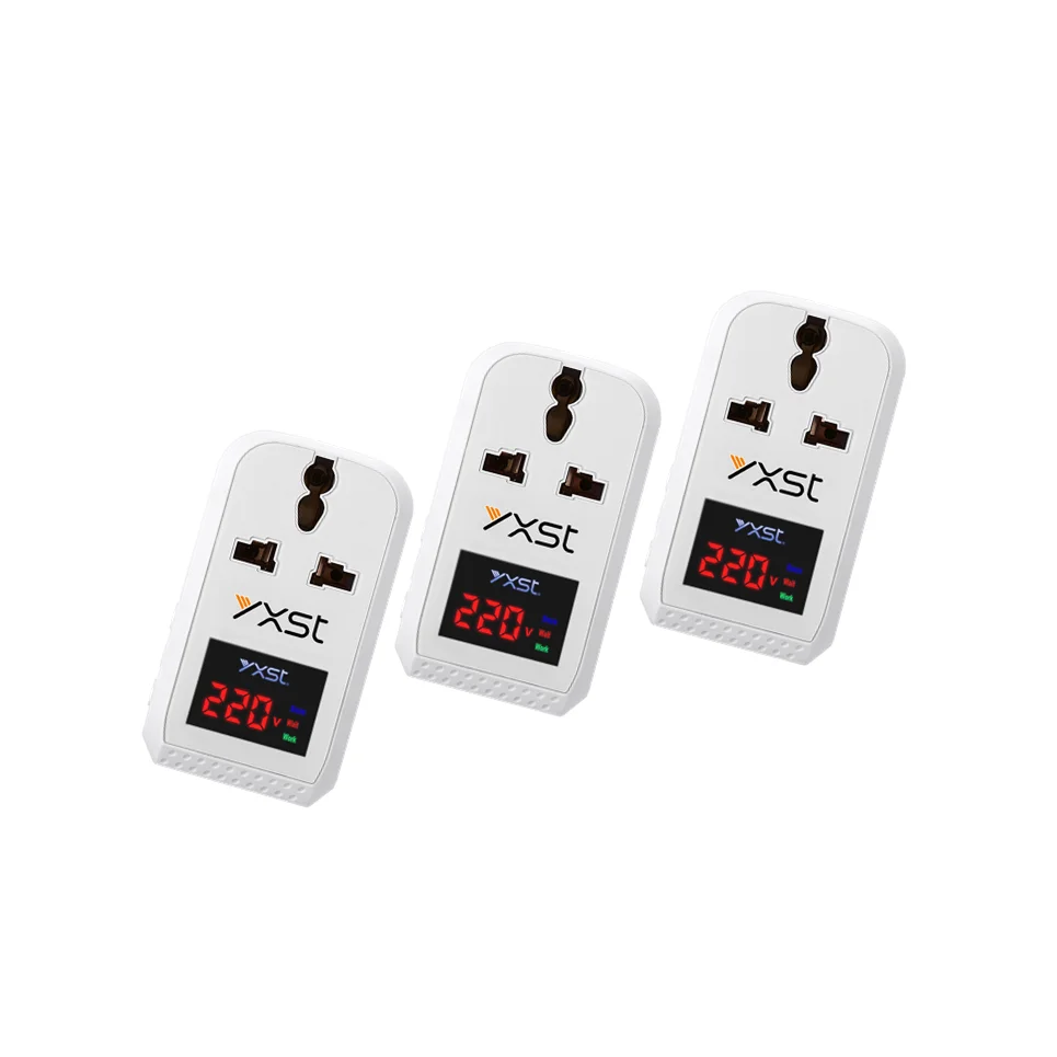 digital display electric voltage protector 220v socket for home appliances tv freeze fridge voltage protection