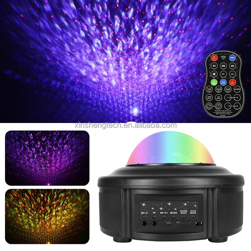 Disco Ball Decoration Led Bluetooth Ambient Lighting Sound Sensitive Music Starry Sky Projector Atmosphere Light With Ocean Wave