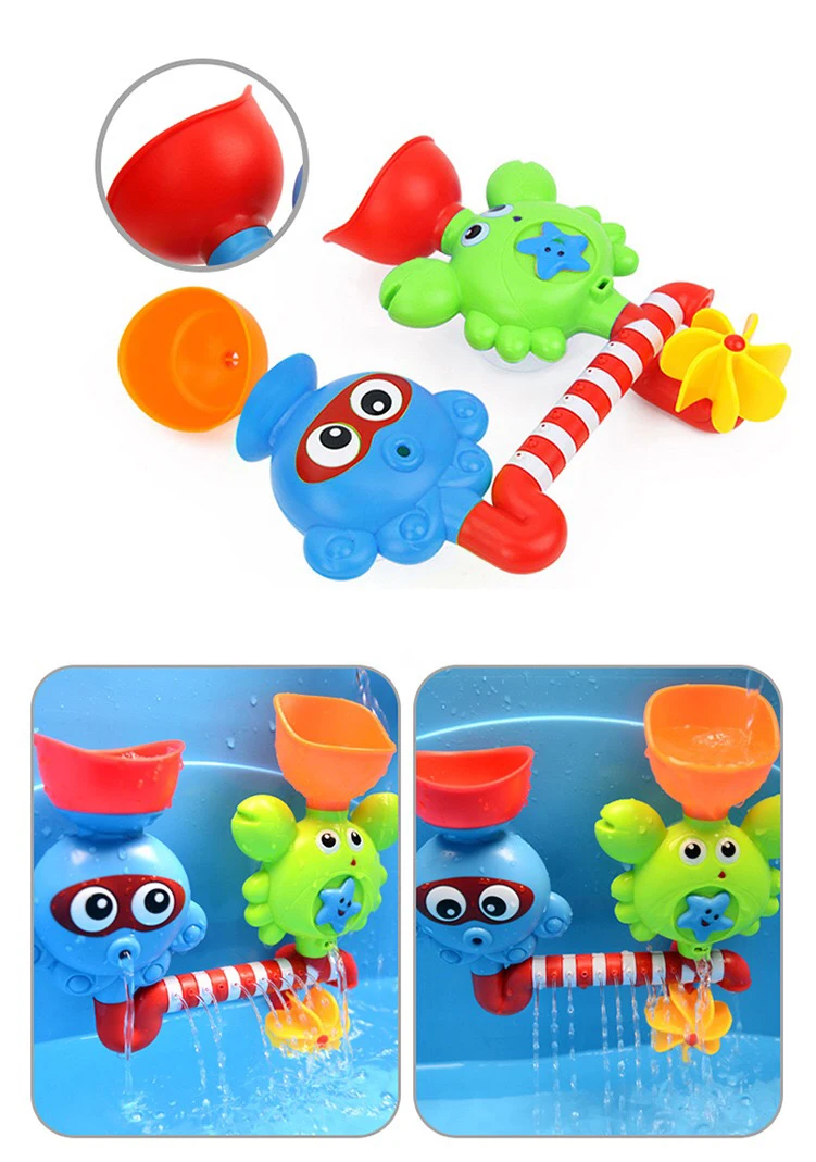 HS Bath Toys Cute Octopus and Crab Style Baby Shower Toys For Kids