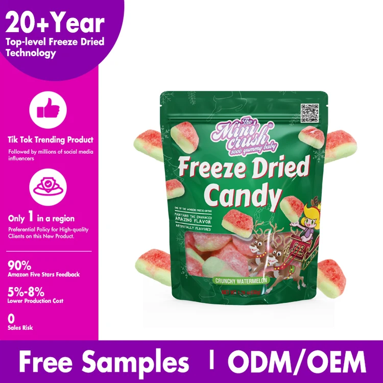 New Crispy candy sweets snacks freeze dried watermelon gummy candy For Christmas