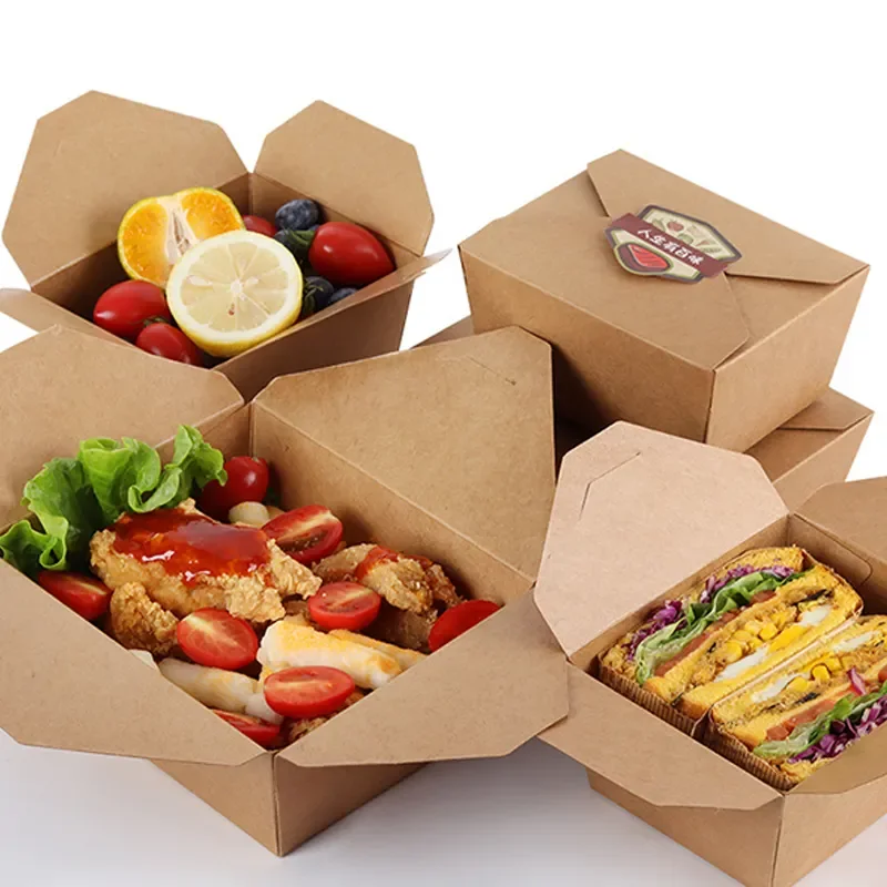 Disposable Takeaway Food Packaging Lunch Box Carton For Restaurant, Emballage Alimentaire