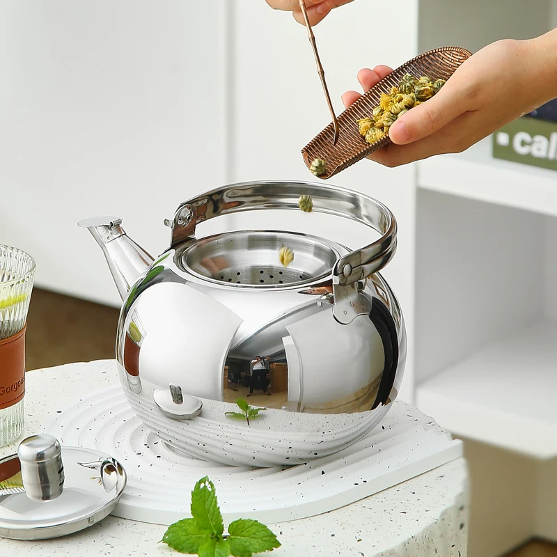 1.3L семейный Сферический чайник из нержавеющей стали для приготовления чая или кипящей воды чайники