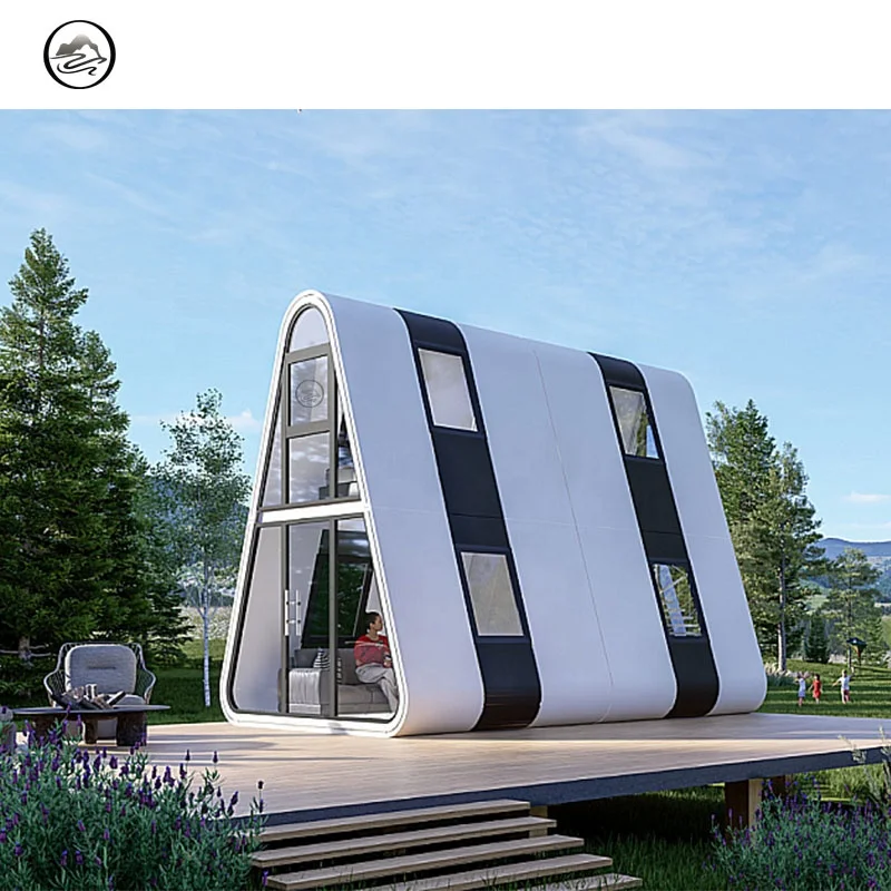 Movable modular commercial hotel container house prefabricated triangular two-storey capsule house Prefab Tiny House