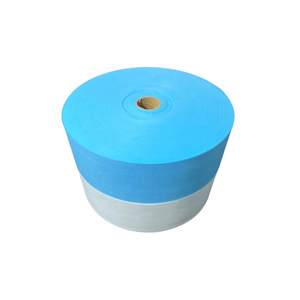 
BLUE OUTER WATERPROOF DISPOSABLE COLD SOLUBLE MATERIAL POLYPROPYLENE FABRIC ROLLS, NON WOVEN FABRIC, SPUNBOND, 