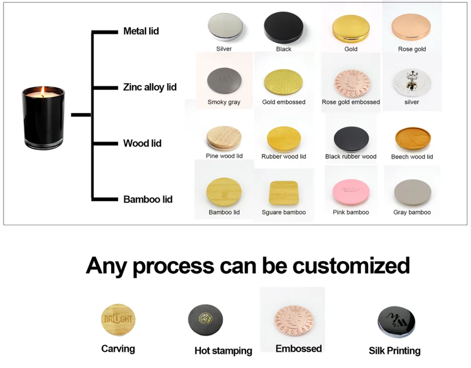 New Style Wholesale Soy Wax Round Glass Candle Jar Pearl Luxury Bamboo Wood Lid 6oz 8oz 10oz 16oz 17oz Candle Jar with Lid