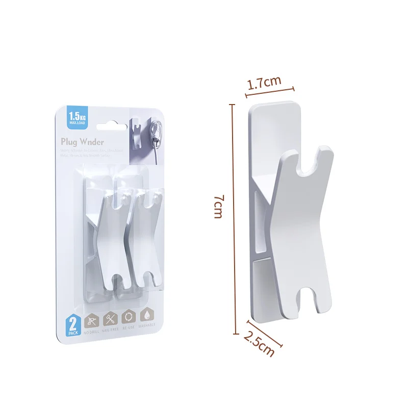 Novelty Kitchen Storage Cable Winder No-Hole Plug Fixed Household Power Cord Electrical Cable Management Organization Wall Hooks