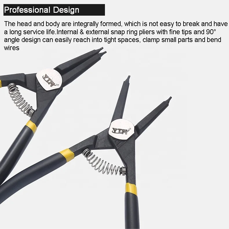 YTH 7inch chromium vanadium steel snap ring pliers circlip pliers Retaining Ring Pliers set