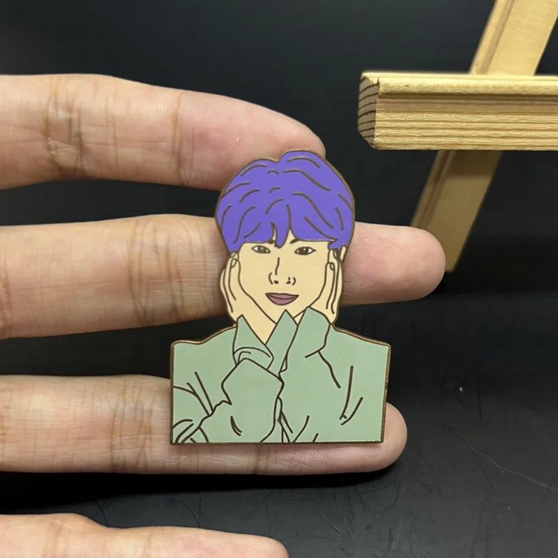 Nickel Plated Custom Korea Idol Souvenir Hard Enamel Metal Lapel Pin Badge Manufacturer Custom High Quality Lapel Pin