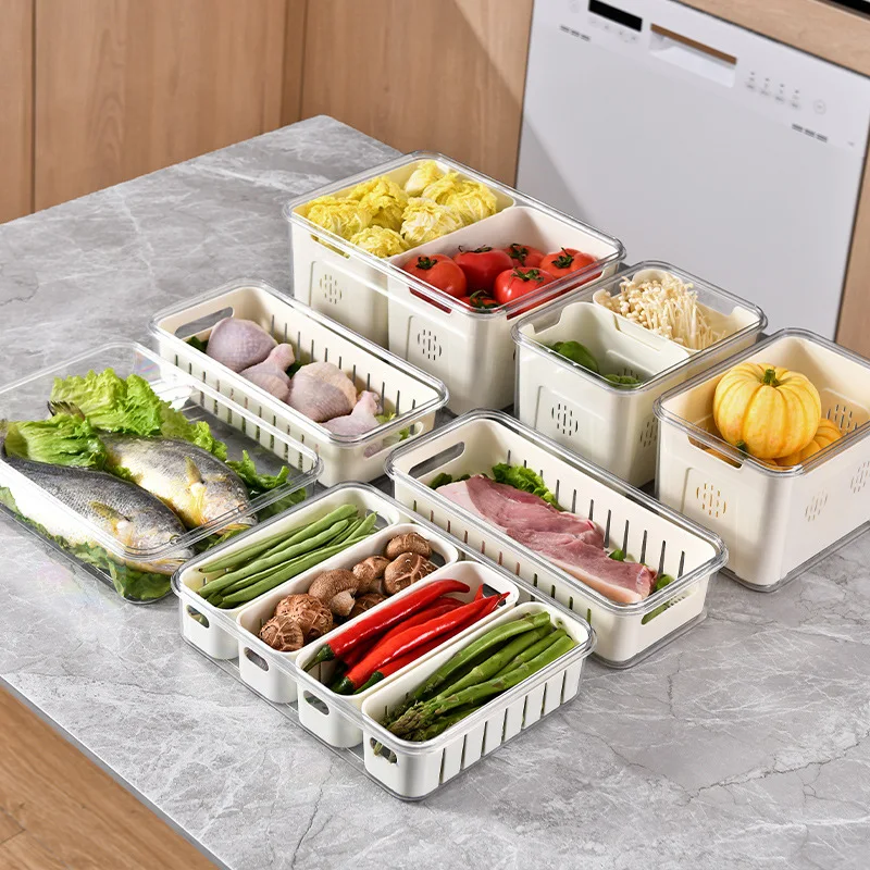 8-Compartment Clear Plastic Divided Food Serving Tray with Lid and Handle Spices Snackle Box Seasoning Storage Container