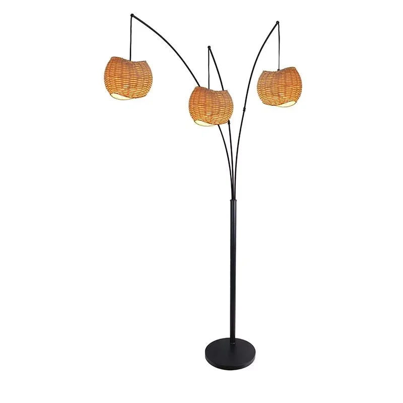 Китайский производитель оптовые цены новый дизайн креативные напольные светильники из ротанга для декора гостиной