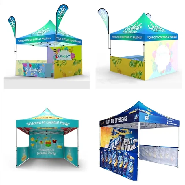 10x10 Advertising Logo Outdoor Aluminum Trade Show Exhibition Event Marquee Gazebos Canopy Pop Up Custom Printed Tents