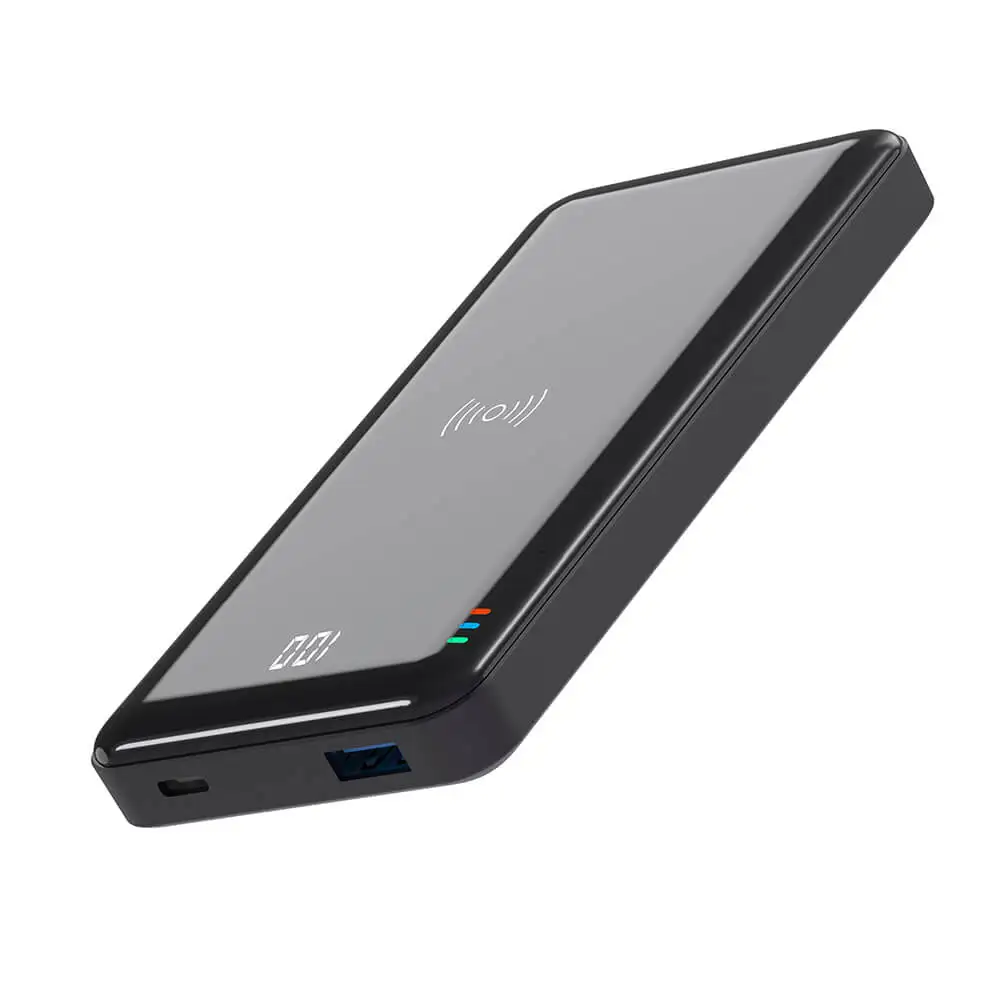 New Fashion Factory Wholesale Cheap Digital Display Fast Wireless Charger Slim PD QC 3.0 18W Mirror Power Bank 10000mAh