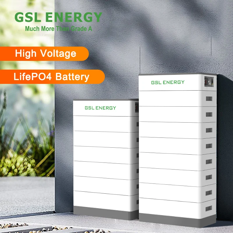 GSL ENERGY 5kwh 10kwh 15kwh Stacked lithium ion battery BMS solar energy storage high voltage lifepo4 battery for solar system