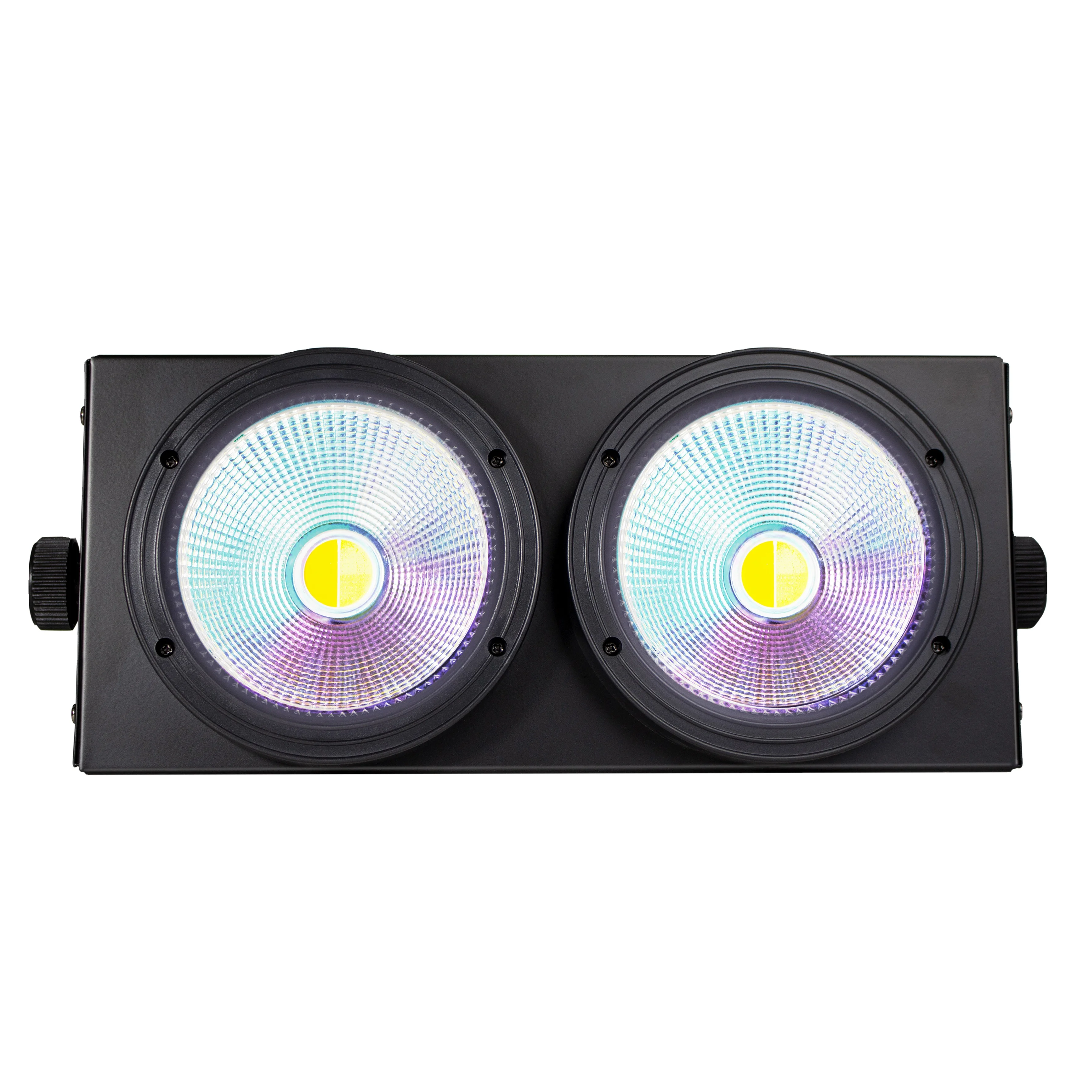 Audience Lighting 2 Eyes 2X100W Warm/Cool White Cob Peaky Blinders 2in1 Profile Spotlight Led Cob Par Stage Blinder Cob