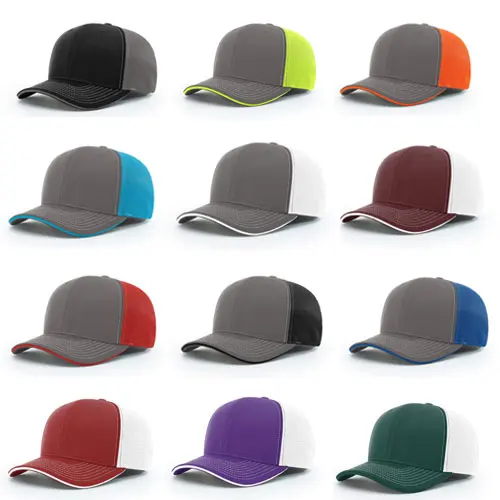 Custom rubber patch richardson 6 panel trucker mesh caps Wholesale Good Quality Richardson Style Mesh hat