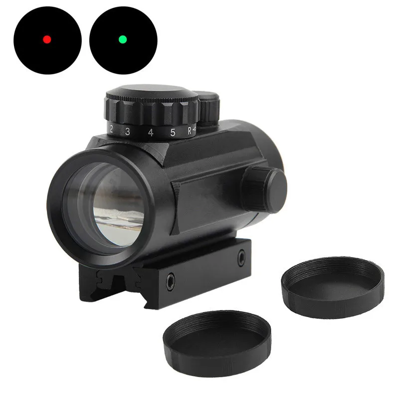 Оптический прицел 1X40, тактический прицел с зелеными и красными точками для охотничьих и страйкбольных винтовок с рельсовым креплением 11/20 мм