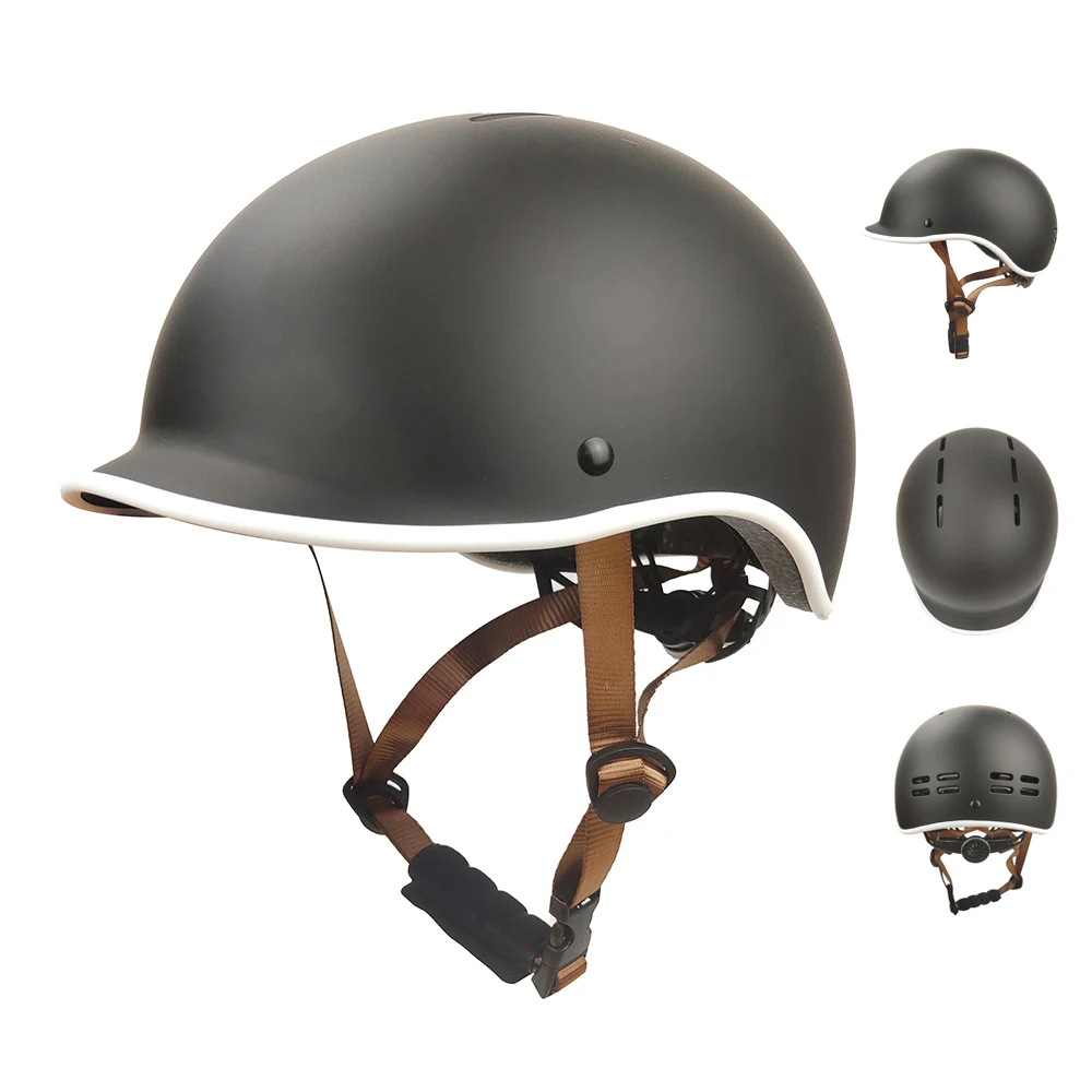 CE EN1078 Certified ABS Shell Electric Bike Helmet Kids Youth Adults CPSC Black Customized Logo Urban Bike Helmet