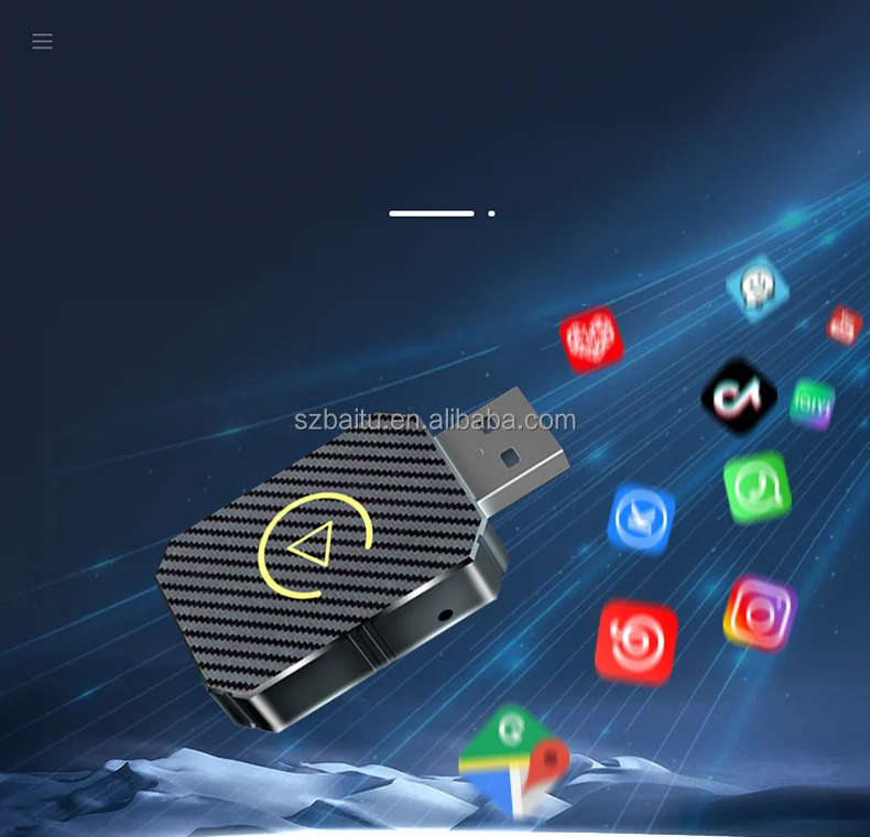 Wired upgrade Wireless Carplay And Android Auto USBcarplay dongle plug and play