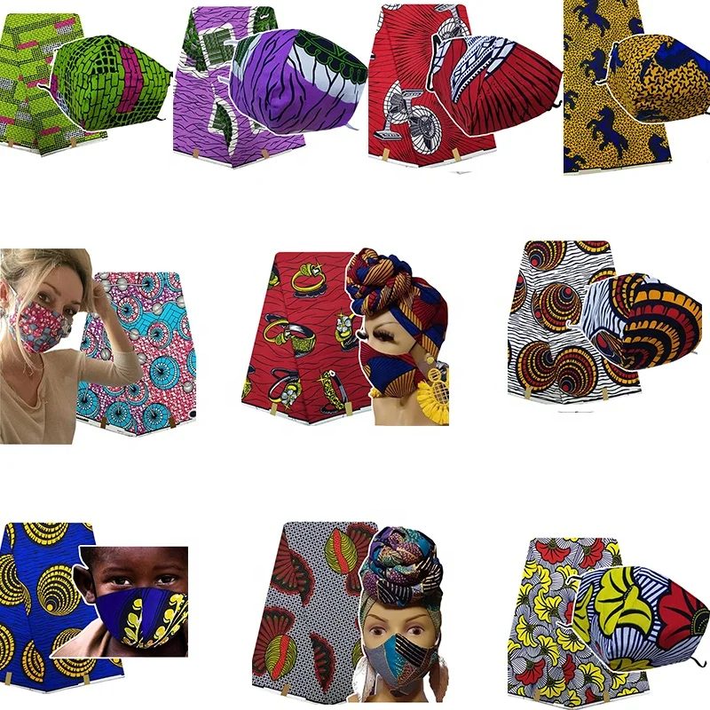 African ankara mas k fabric african wax fabric m ask face african print mas-k fabric in stock