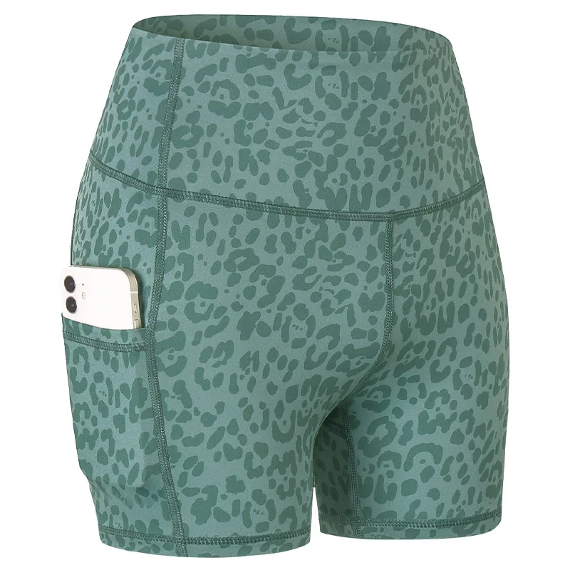 CPY11 Summer 2xl Nude Running Fitness High Waist Women Camo Leopard customization Plus Size Yoga Sweatpants Shorts With Pocket