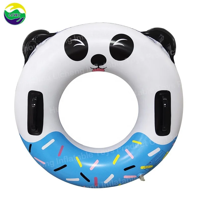 LC factory hot panda donut swim ring pvc swimming inflatable tube