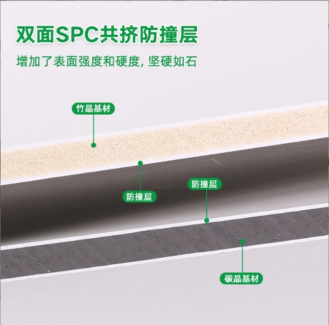 SPC anti-collision board simple wood decoration panel anti-collision carbon crystal board bamboo wood fiber wall decoration