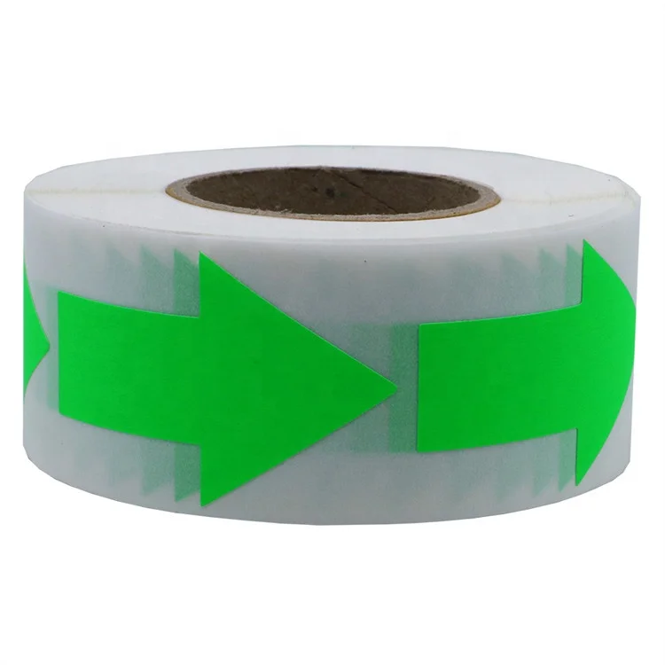 Hybsk Fluorescence Green/red Arrow Stickers Total 500 Labels Per Roll 2 inch labels