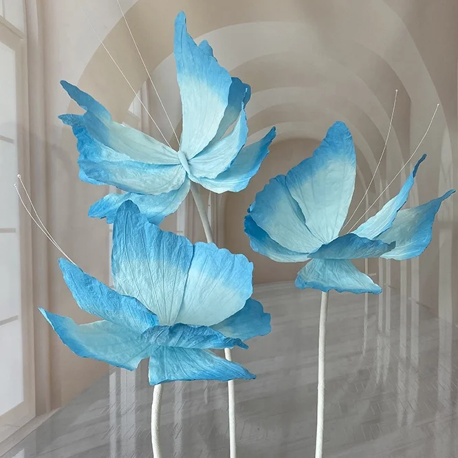 Wholesale Artificial Giant Paper Flower With Stand Decoration For Wedding Event Store Shop Stage Display Hand Made Paper Iris