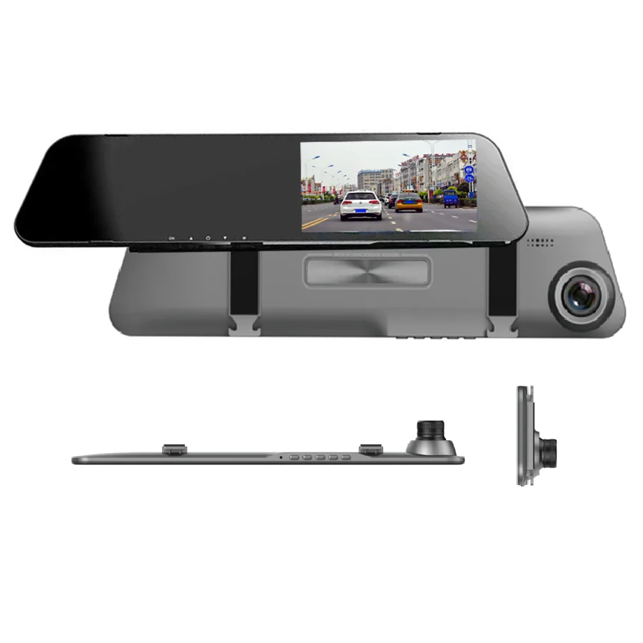 Оптовая продажа Ips сенсорный экран Автомобильный видеорегистратор 1080p камера 9 66 дюймов ночного видения видео зеркало Автомобильная и рекордер
