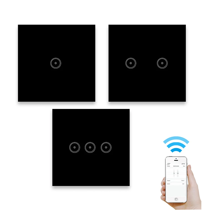 2022 touch Household home automation smart home intelligent wifi wireless wall switch with remote double wall light switch