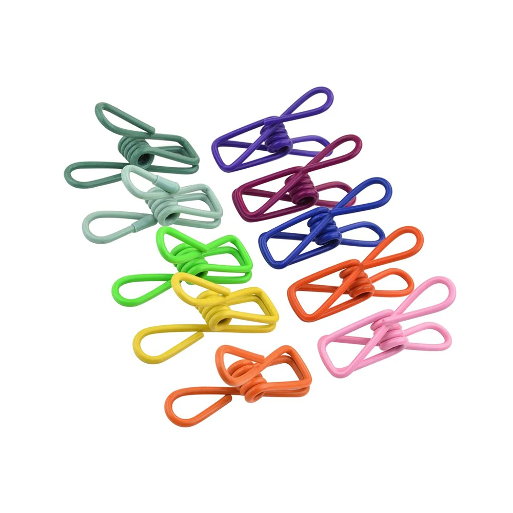 5.5CM Clothes Multi-Purpose Hanging Clips Hooks Metal Wire Clip Windproof Clothespin Metal Clips