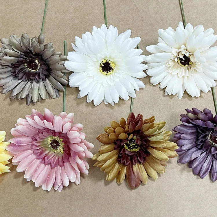 TCF TSB0225 artificial flowers decor gerbera flower head artificial white flowers daisy for wedding home decoration