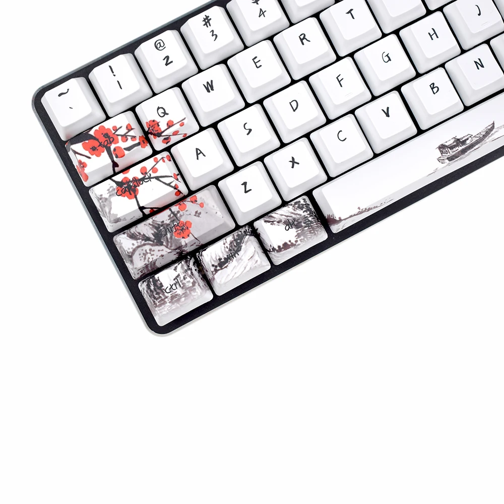 Novelty Dye Subbed Plum Blossom 71&110 Key OEM Profile Keycap For GH60 RK61 ALT61 Anne PRO2 GK61 GK64 dz60 Keycaps