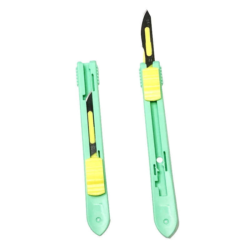 ORIENTMED High quality disposable sterile scalpel with carbon steel retractable blade