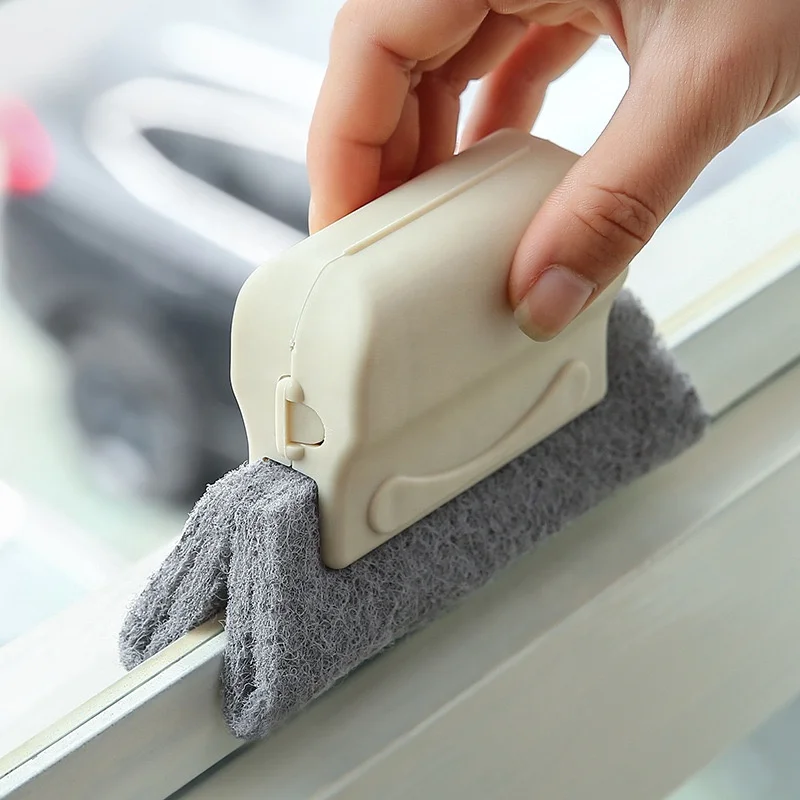 Hand-held Plastic 2 in 1 Window Frame Household groove Slot Gap Cleaning Brush Dust Shovel