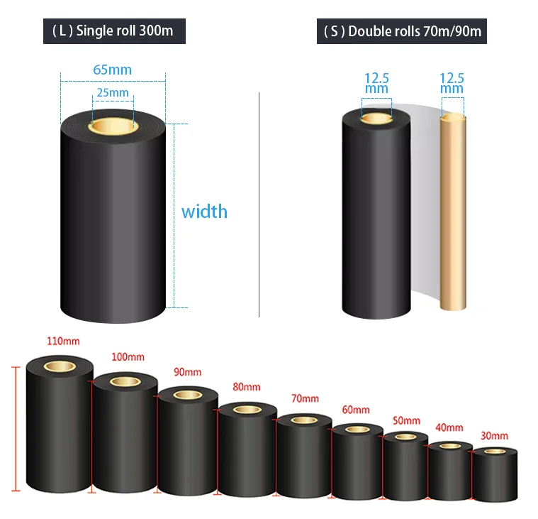 R716 Inkstar Factory Direct Supply Premium Wax Resin Black Ribbon Thermal Transfer for Label Printer