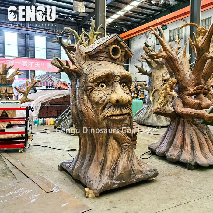 Customized Popular Talking Tree With Small Animals Funny Animatronic Talking Tree