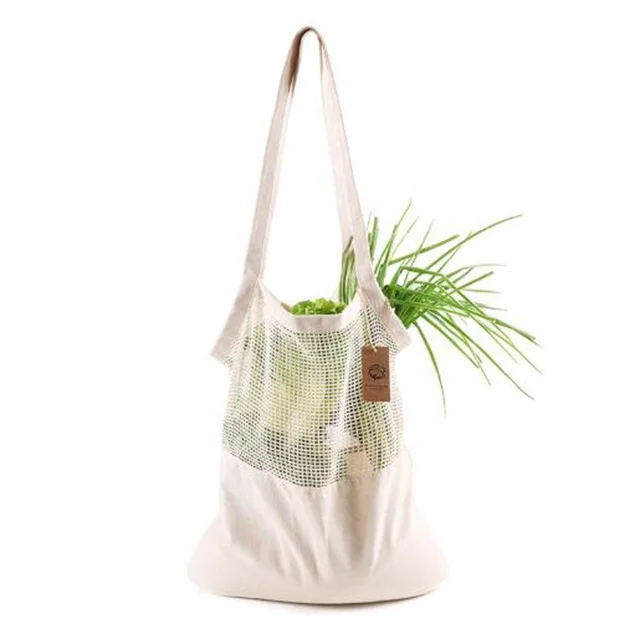 Manufacturer Wholesale Reusable Eco-Friendly Natural Jute Cotton Mesh Net Shopping Bag For Shopping Supermarket